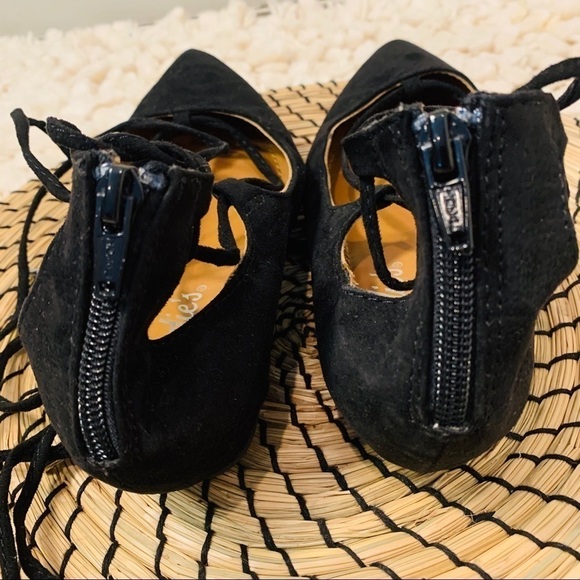 Candies Kraizin Black Lace Up Pointed Toe 6 - Picture 5 of 8